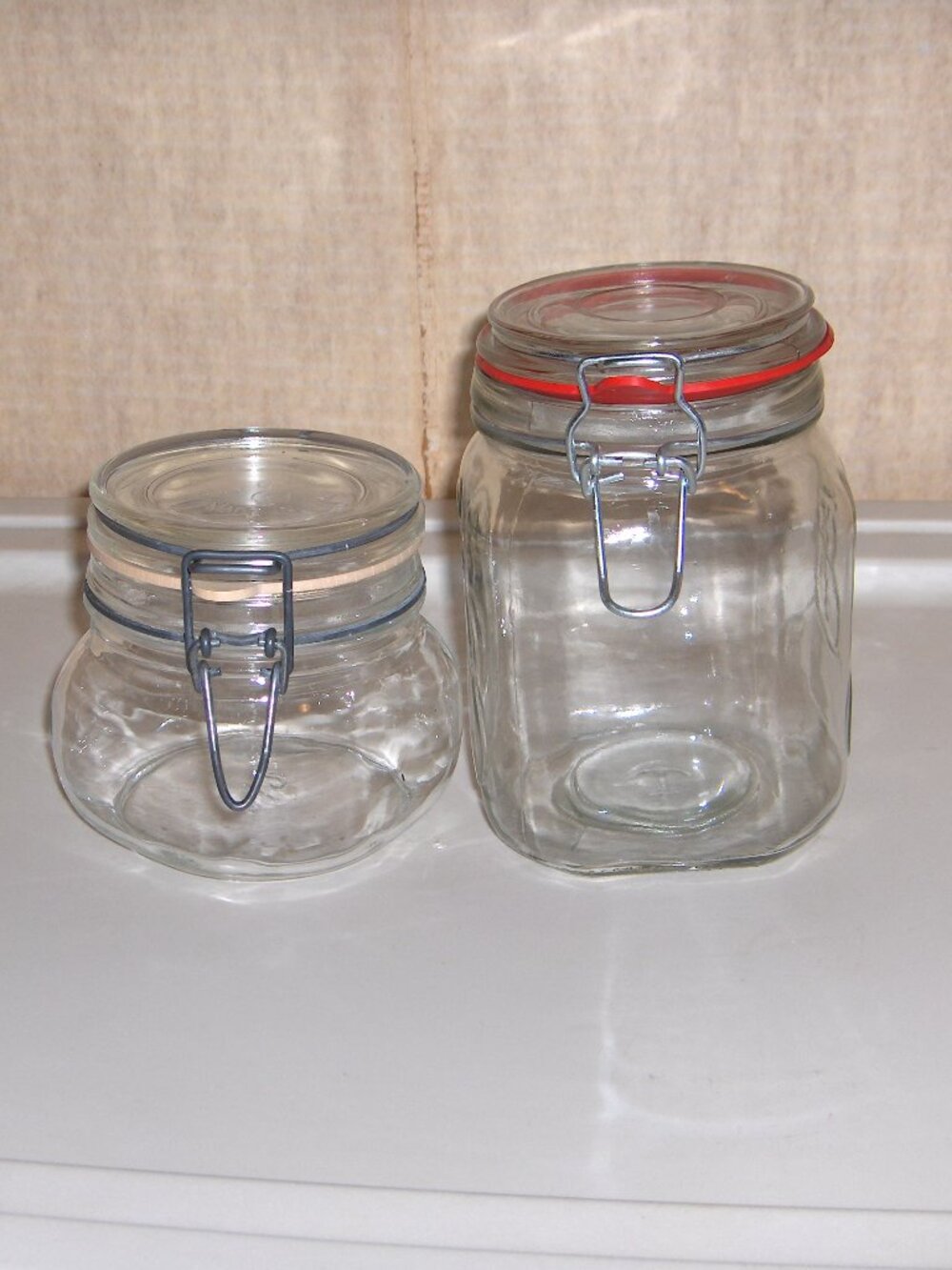 Bail Wire Jars, Snowman, Anchor Hocking, and Per Alimenti, Italy